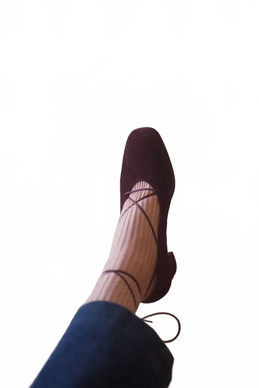 NEW ANNE THOMAS women's pavlova laces pump heels in pomerol